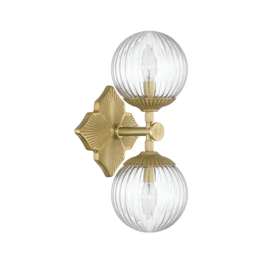 Orly 7.5" Aged Brass Sconce with Clear Glass - Image 9