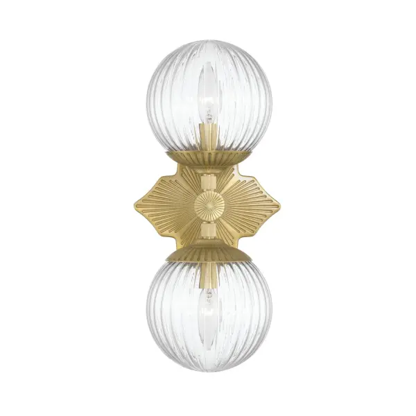Orly 7.5" Aged Brass Sconce with Clear Glass - Image 10