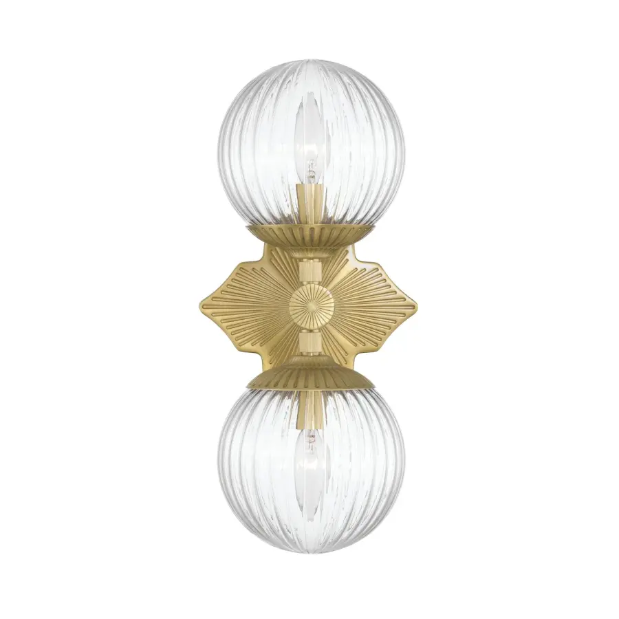Orly 7.5" Aged Brass Sconce with Clear Glass - Image 10