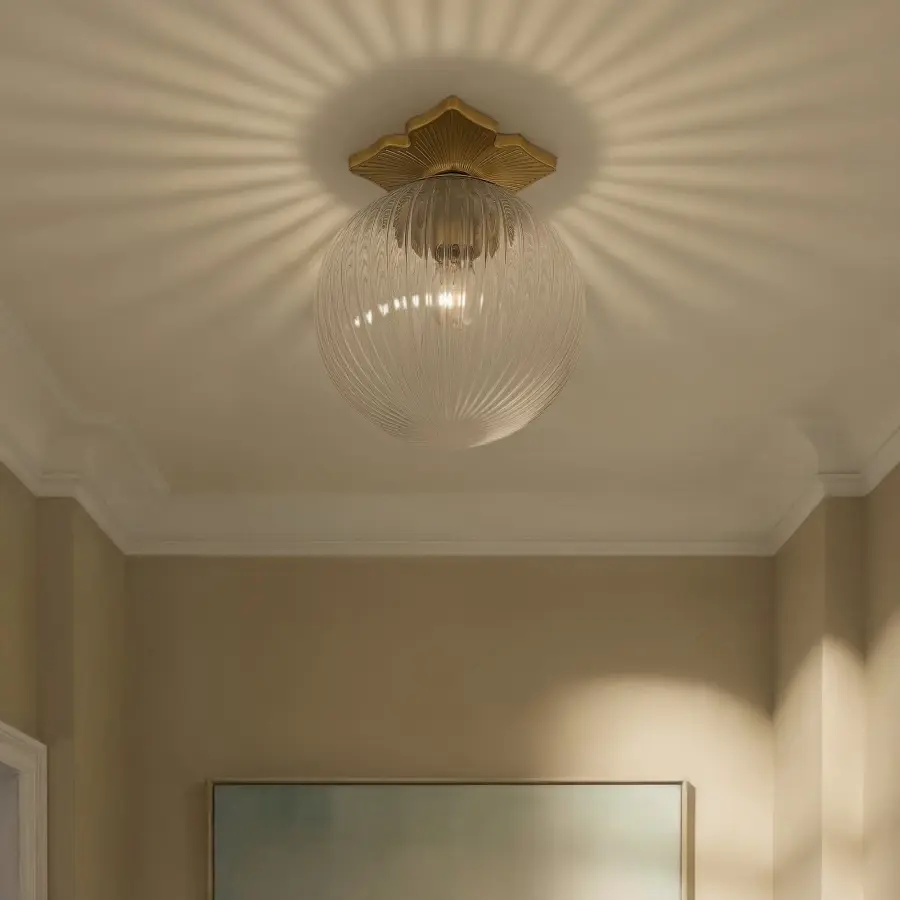 Orly 10" Semi Flush Mount in Aged Brass - Image 13
