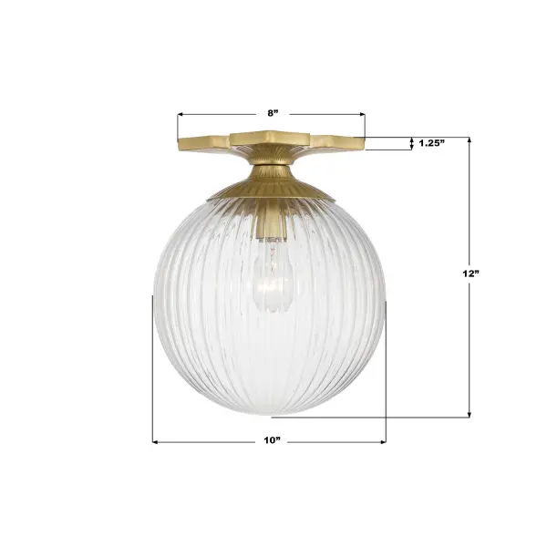 Orly 10" Semi Flush Mount in Aged Brass - Image 14