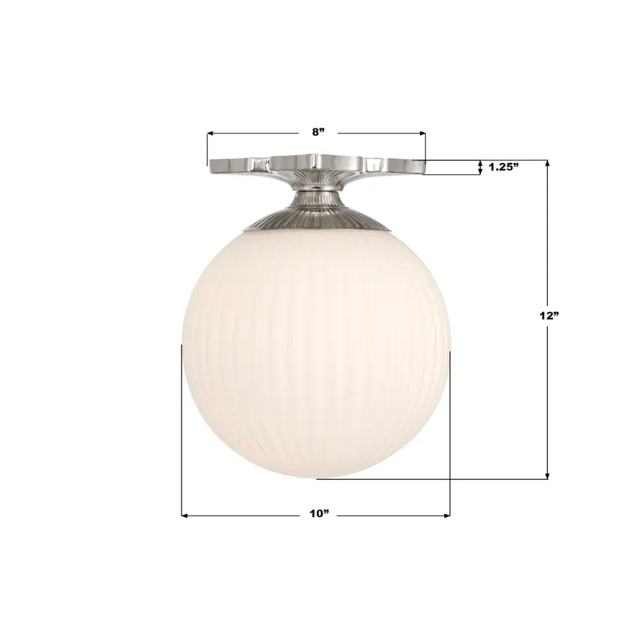 Orly 10" Semi Flush Mount in Aged Brass - Image 22