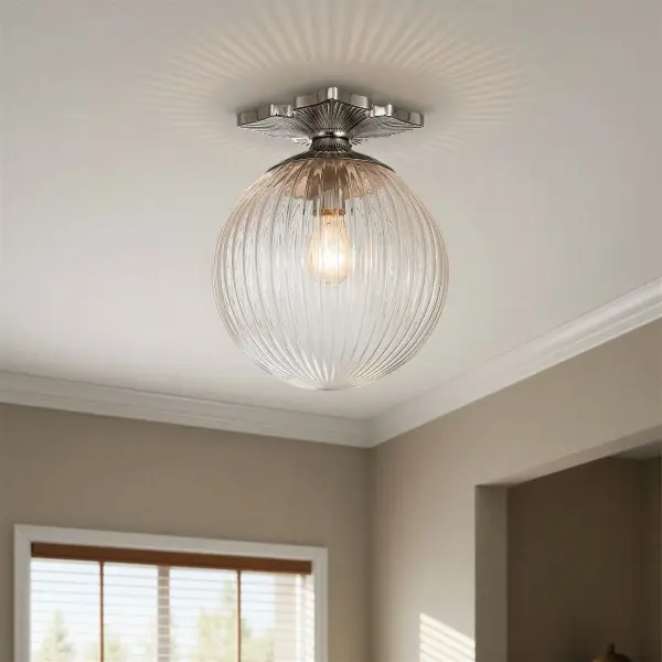 Orly 10" Semi Flush Mount in Aged Brass - Image 28