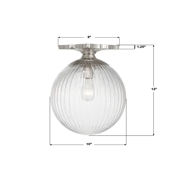 Orly 10" Semi Flush Mount in Aged Brass - Image 29