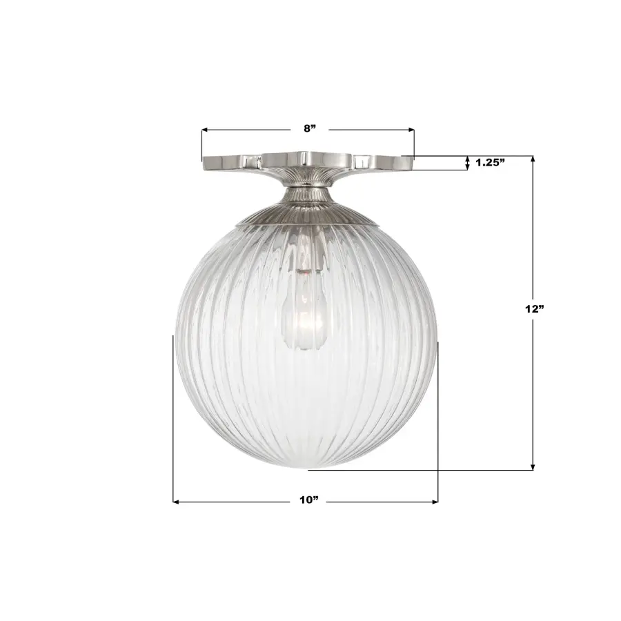 Orly 10" Semi Flush Mount in Aged Brass - Image 29