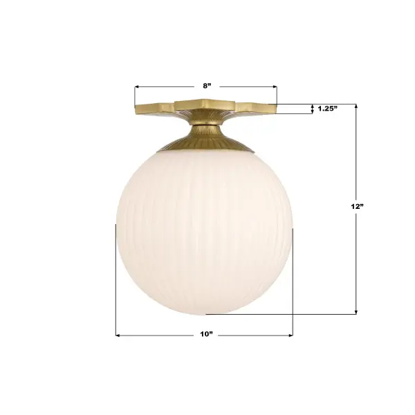 Orly 10" Semi Flush Mount in Aged Brass - Image 7
