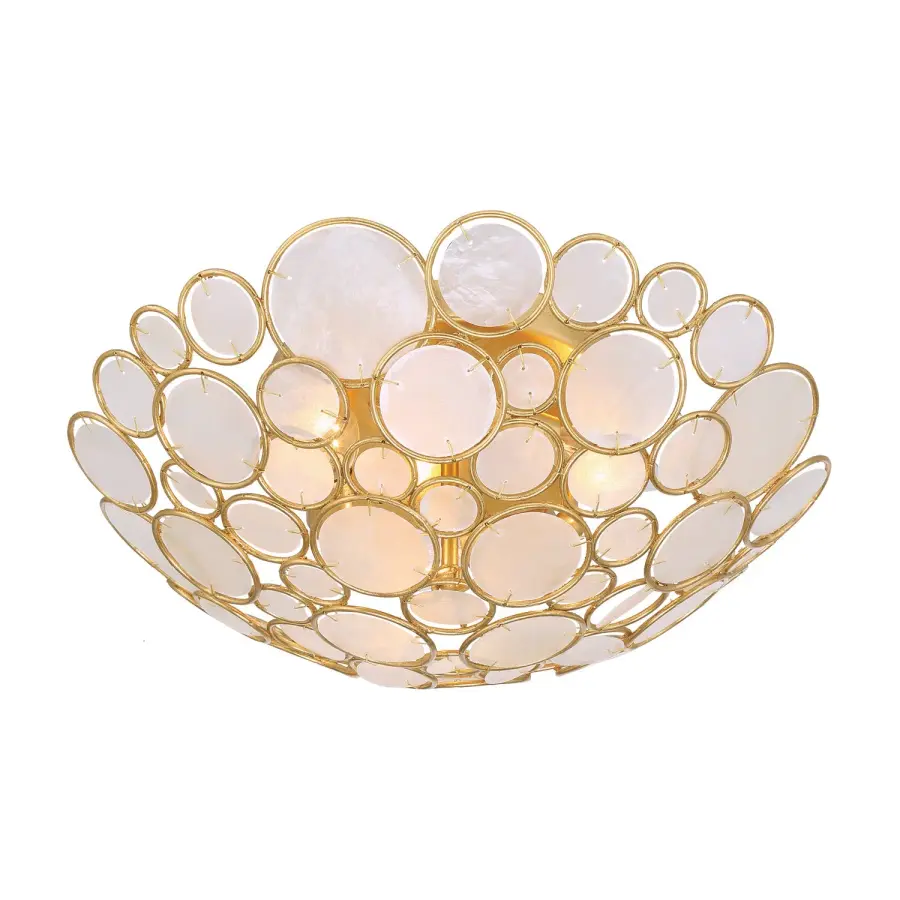 Palla 16" Semi Flush Mount in Antique Gold - Image 4
