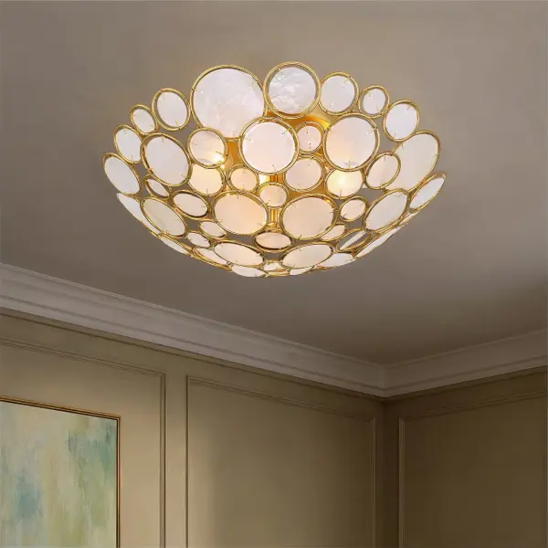 Palla 16" Semi Flush Mount in Antique Gold - Image 6