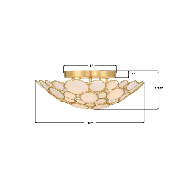 Palla 16" Semi Flush Mount in Antique Gold - Image 7