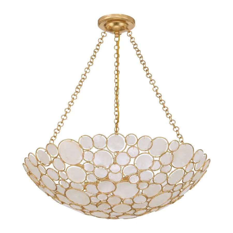 Palla 24.5" Chandelier in Antique Gold - Image 2