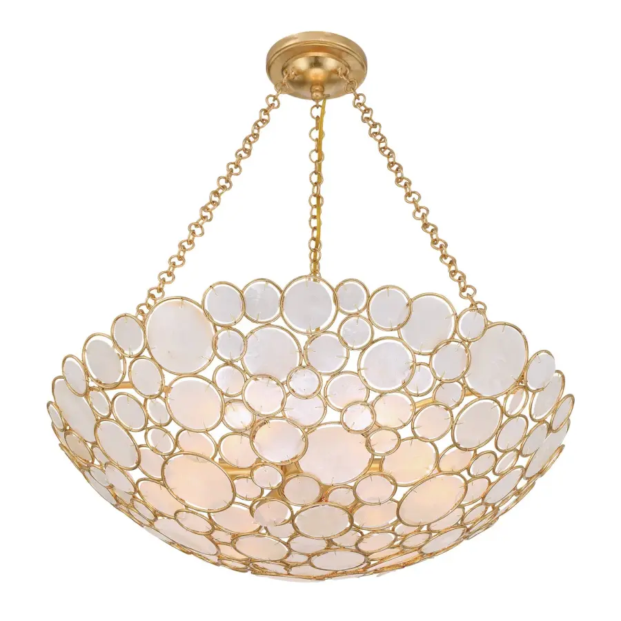 Palla 24.5" Chandelier in Antique Gold - Image 4