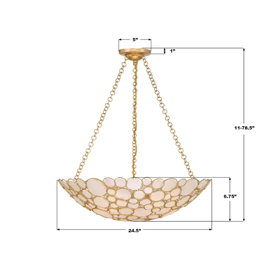 Palla 24.5" Chandelier in Antique Gold - Image 7