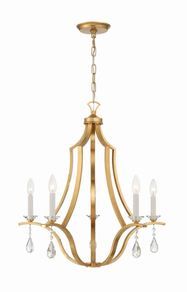 Perry 25.5" Chandelier in Antique Gold - Image 3