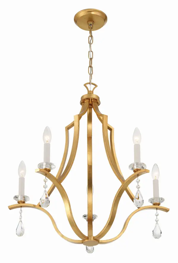 Perry 25.5" Chandelier in Antique Gold - Image 4
