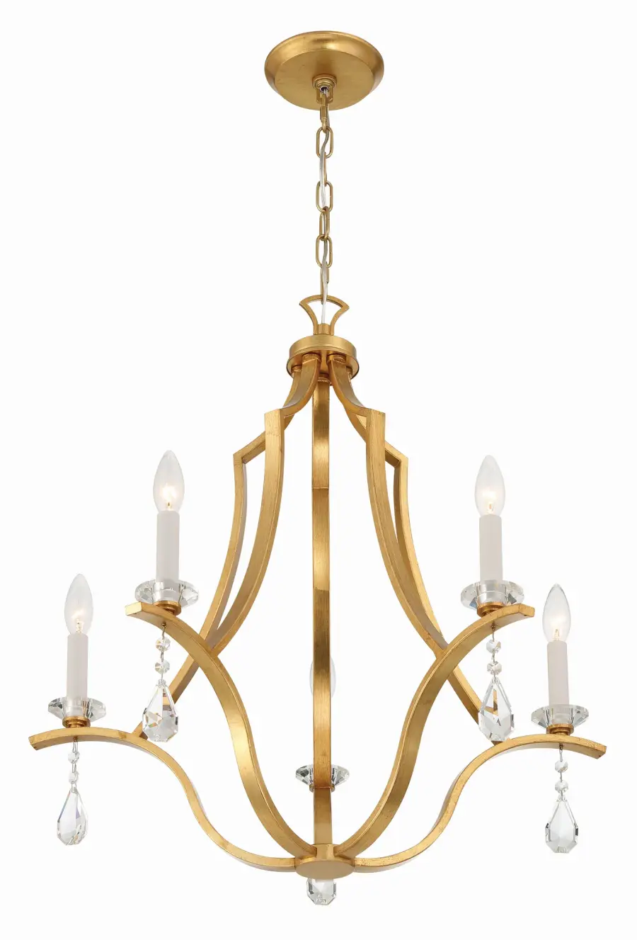 Perry 25.5" Chandelier in Antique Gold - Image 4