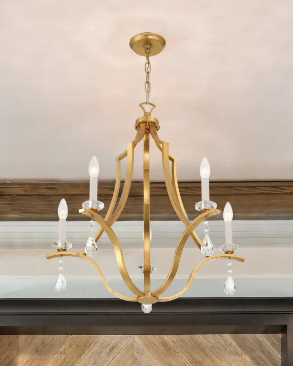 Perry 25.5" Chandelier in Antique Gold - Image 5
