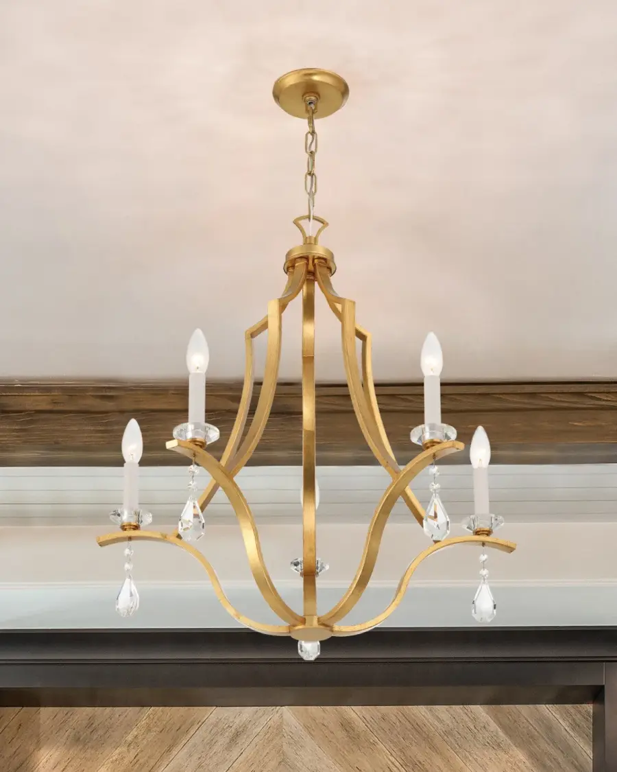 Perry 25.5" Chandelier in Antique Gold - Image 5
