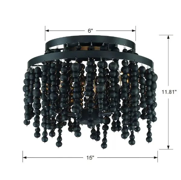 Poppy 15" Semi Flush Mount in Forged Bronze - Image 11