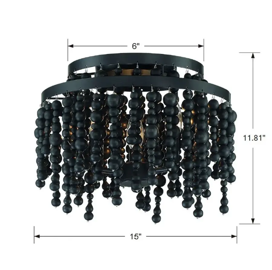 Poppy 15" Semi Flush Mount in Forged Bronze - Image 11