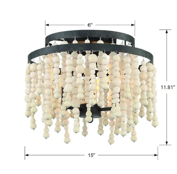 Poppy 15" Semi Flush Mount in Forged Bronze - Image 5