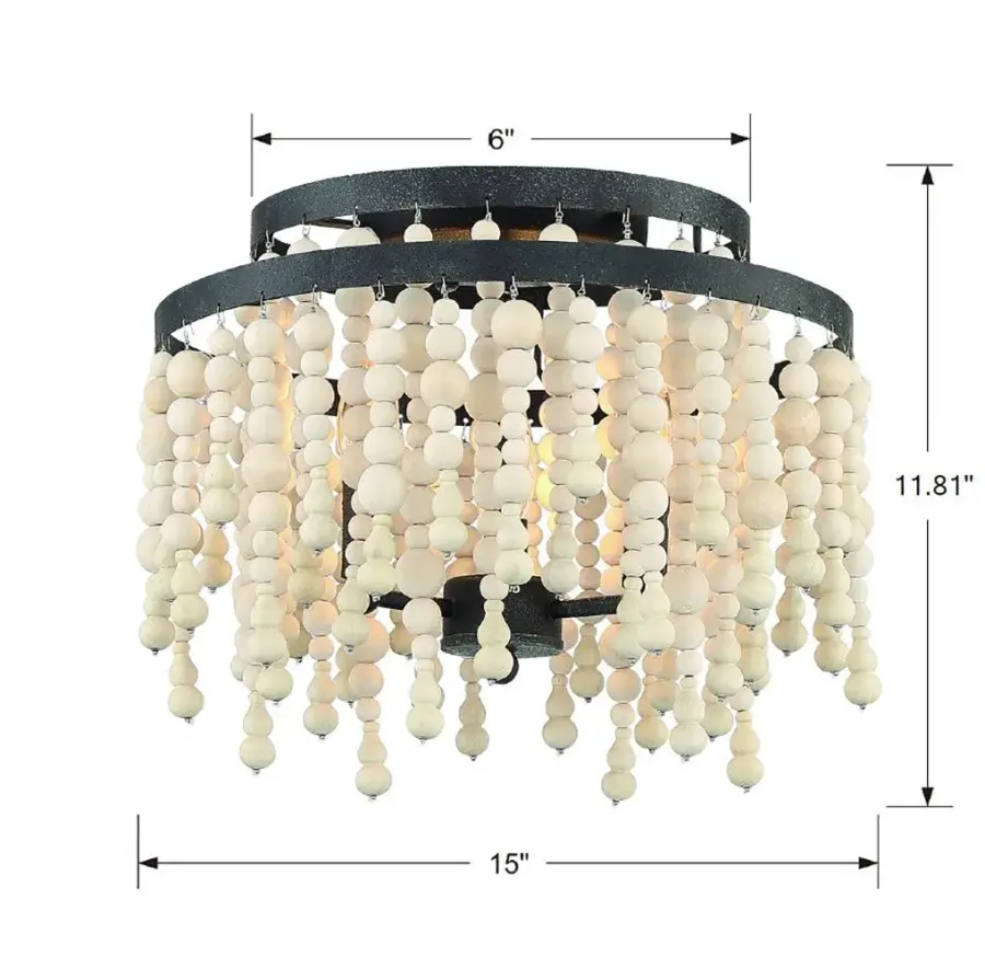 Poppy 15" Semi Flush Mount in Forged Bronze - Image 5