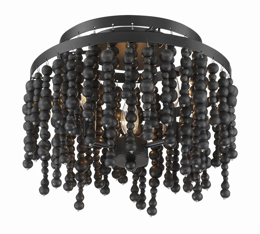 Poppy 15" Semi Flush Mount in Forged Bronze - Image 8