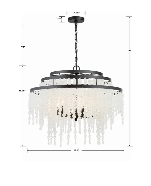 Poppy 26.5" Chandelier in Matte Black - Image 14