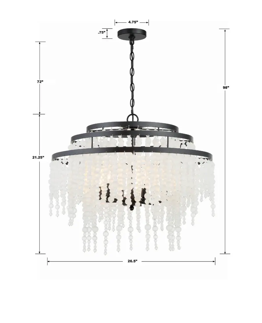 Poppy 26.5" Chandelier in Matte Black - Image 14