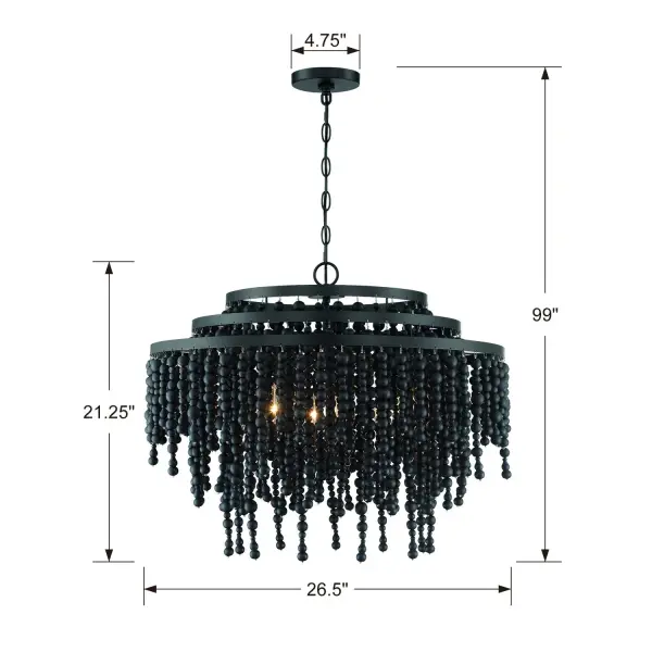 Poppy 26.5" Chandelier in Matte Black - Image 8