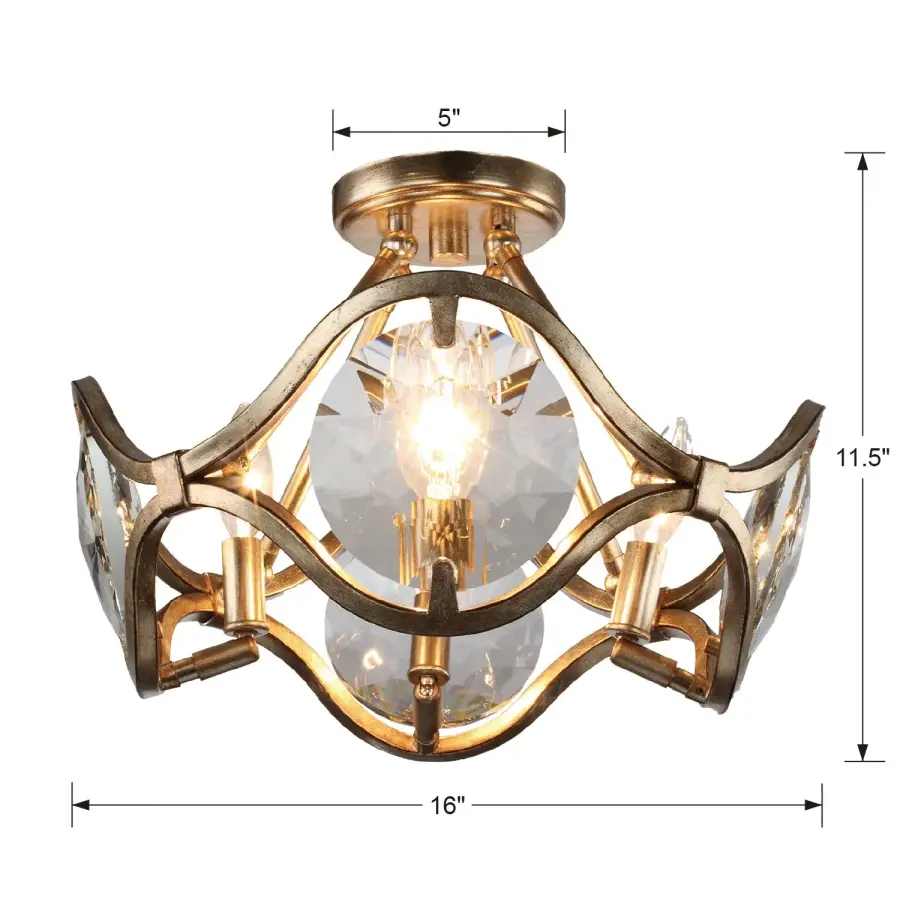 Quincy 16" Semi Flush Mount in Distressed Twilight - Image 2