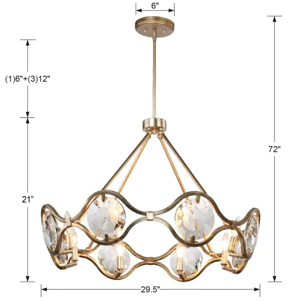 Quincy 29.5" Crystal Chandelier - Image 6