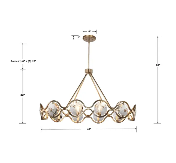 Quincy 40" Linear Chandelier - Image 5