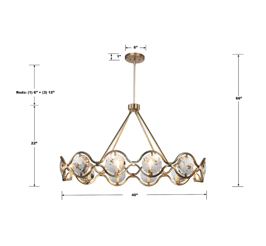 Quincy 40" Linear Chandelier - Image 5