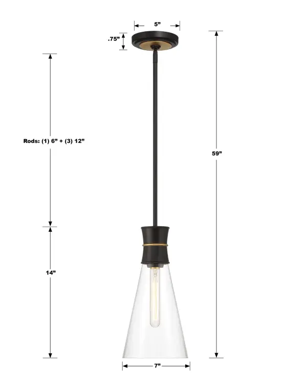 Quinn 7" Mini Pendant in Matte Black - Image 6