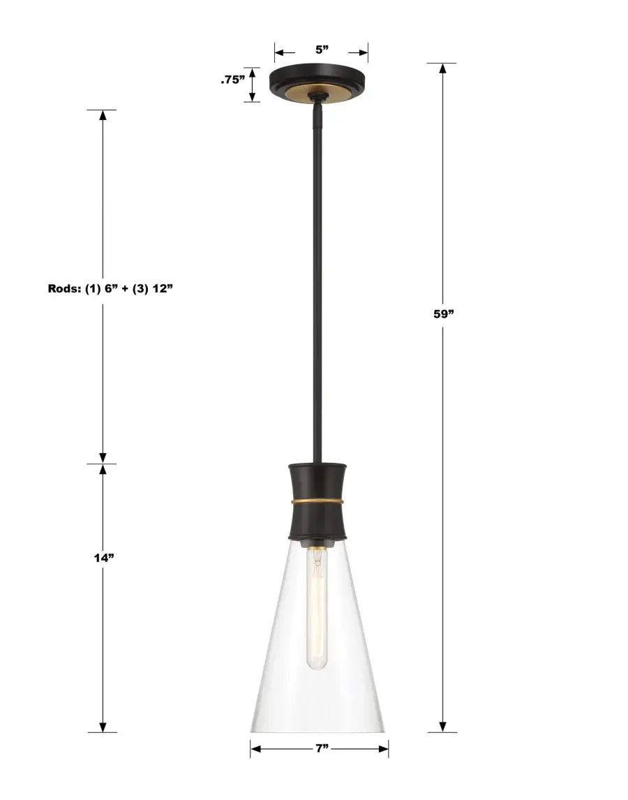 Quinn 7" Mini Pendant in Matte Black - Image 6