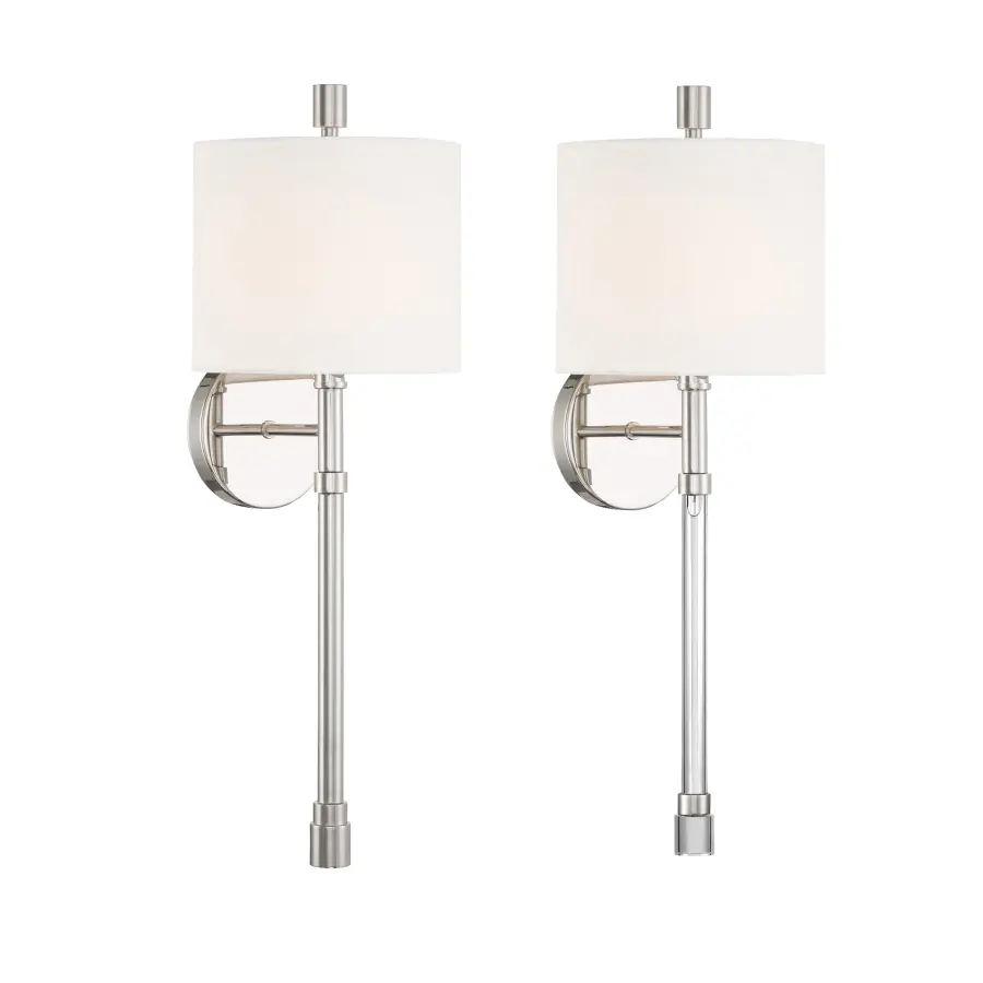 Rachel 8" Polished Nickel Sconce - Image 11