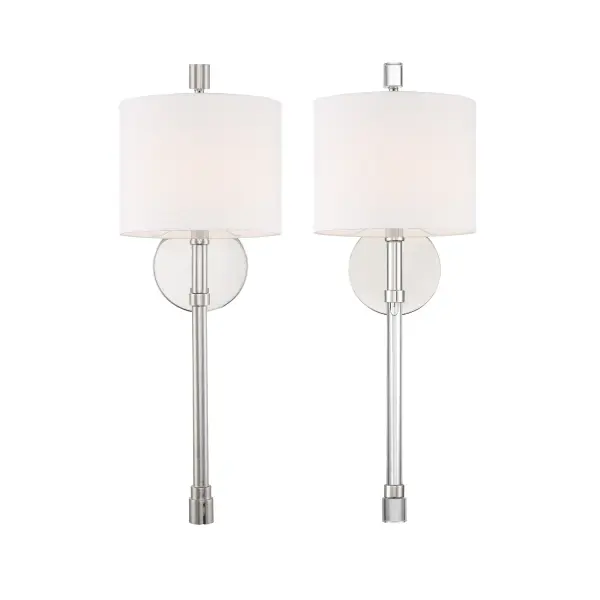 Rachel 8" Polished Nickel Sconce - Image 12