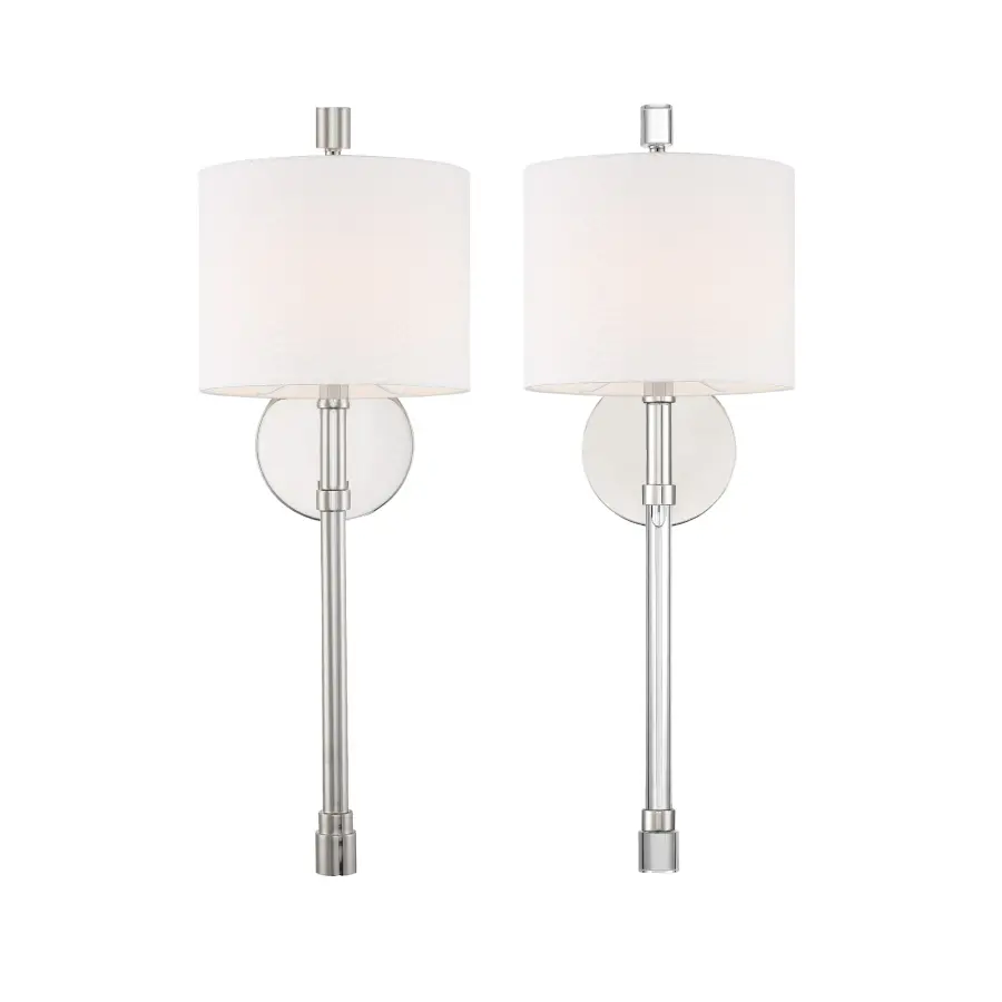 Rachel 8" Polished Nickel Sconce - Image 12