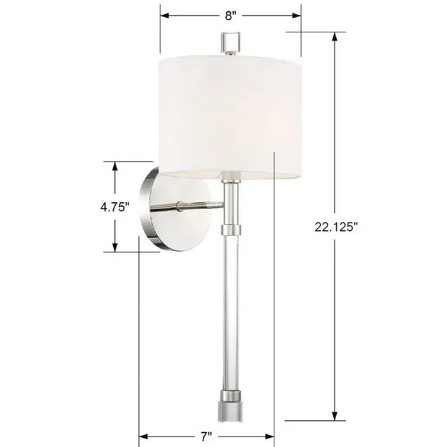 Rachel 8" Polished Nickel Sconce - Image 18