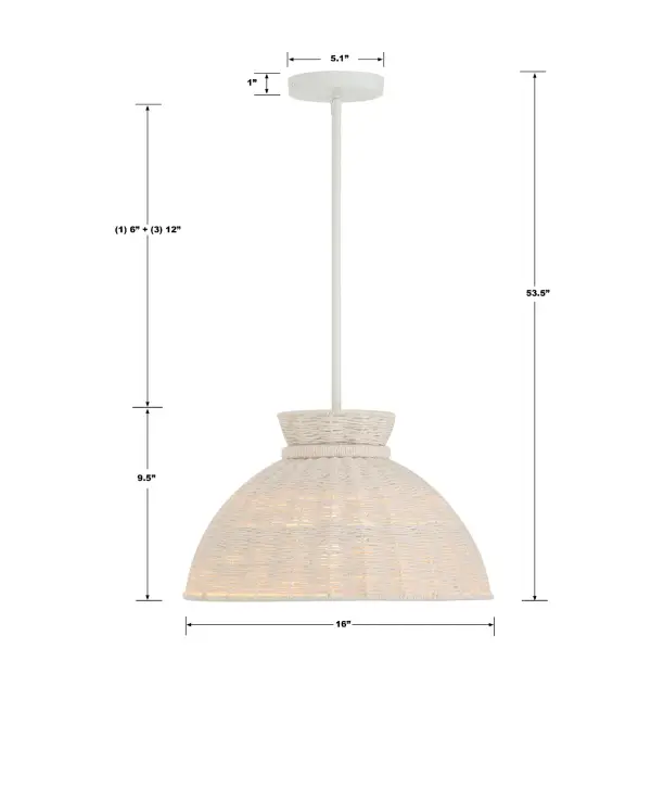 Reese 16" Jute Pendant Light - Image 6