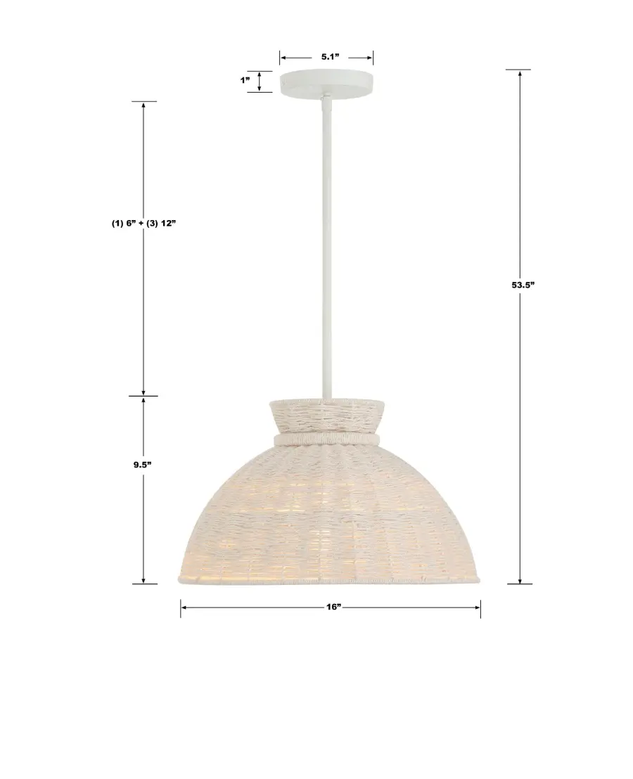 Reese 16" Jute Pendant Light - Image 6