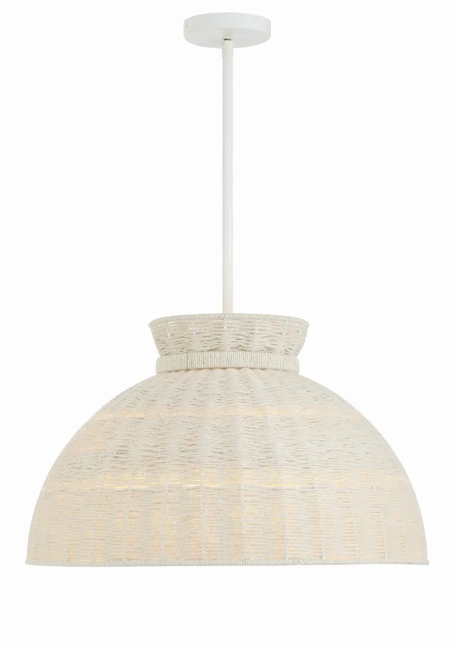 Reese 22" Hand-Woven Jute Pendant - Image 1