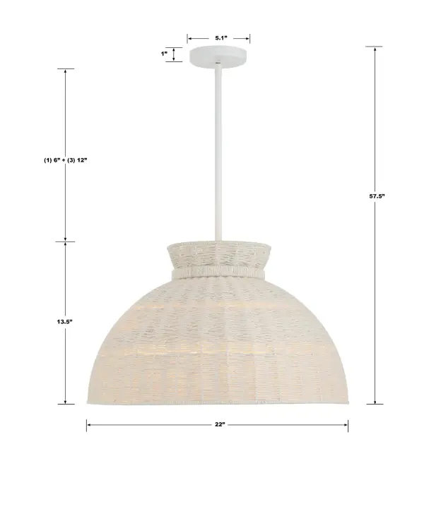 Reese 22" Hand-Woven Jute Pendant - Image 7