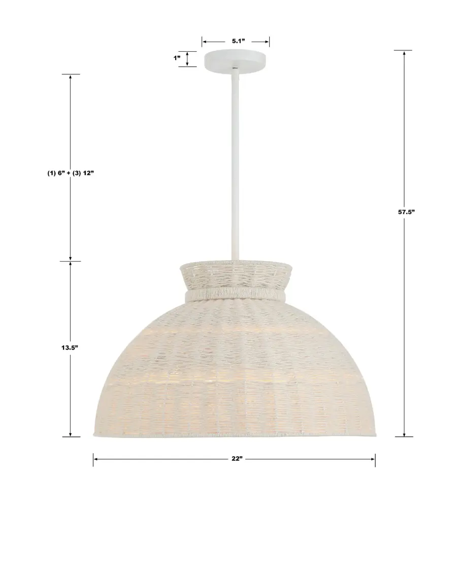 Reese 22" Hand-Woven Jute Pendant - Image 7