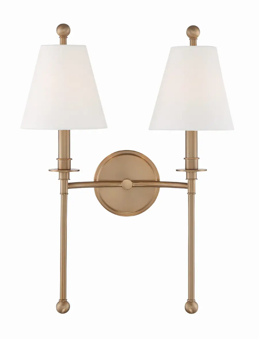 Riverdale 15" Sconce in Aged Brass - Image 1