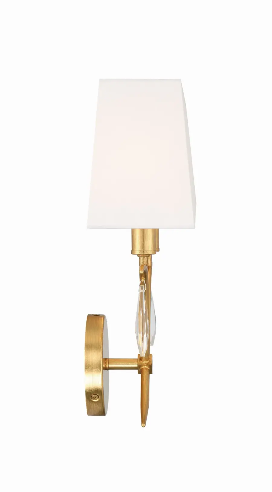 Rollins 10" Antique Gold Crystal Sconce - Image 4