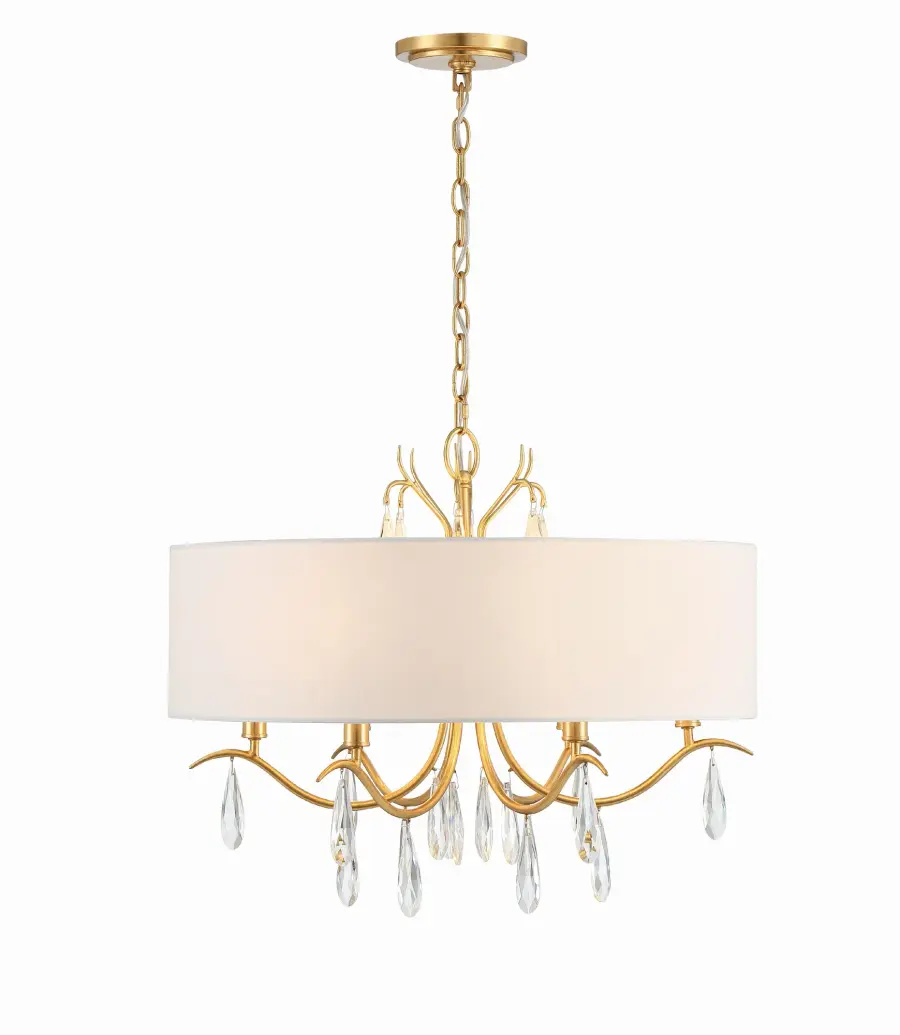 Rollins 24" Drum Chandelier in Antique Gold - Image 1