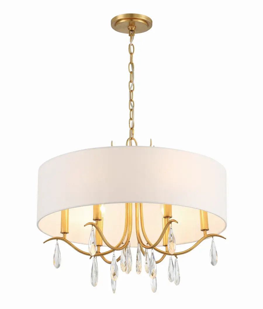 Rollins 24" Drum Chandelier in Antique Gold - Image 4