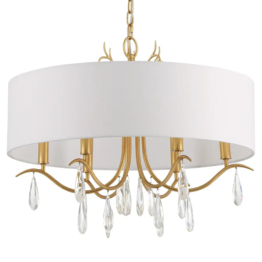 Rollins 24" Drum Chandelier in Antique Gold - Image 5