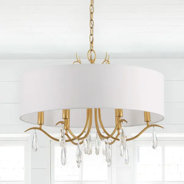 Rollins 24" Drum Chandelier in Antique Gold - Image 6